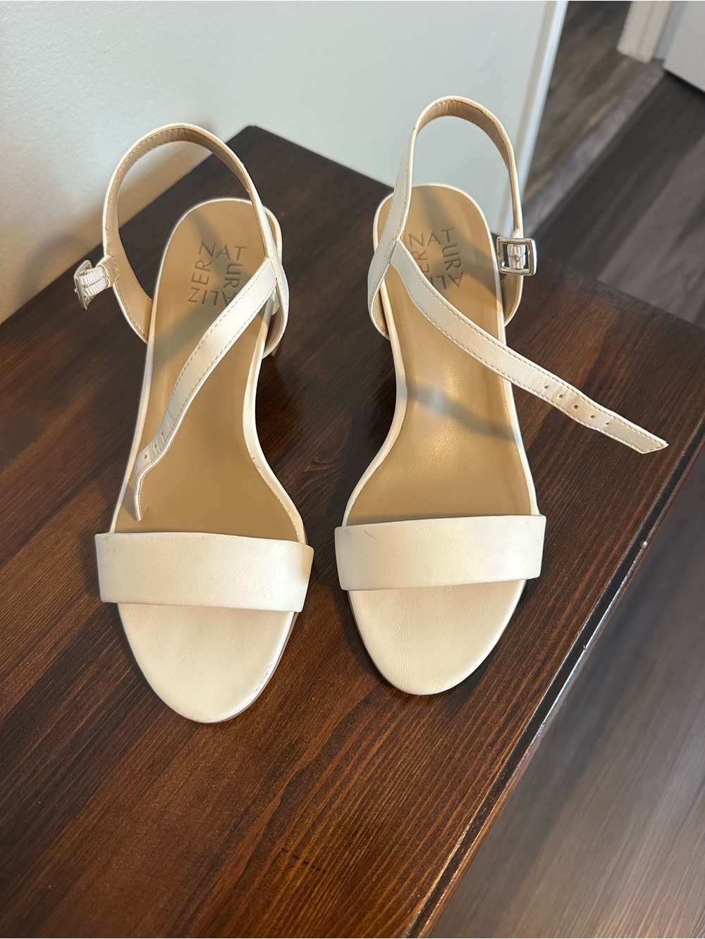 White Naturalizer Bristol heels
